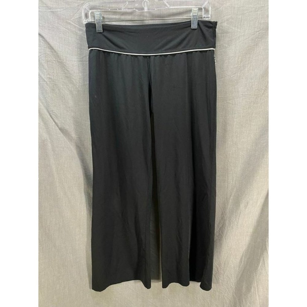 Avia Pants Womens Small Black Logo‎ Wide Leg Sweats Ladies